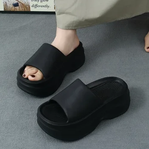 Comwarm, modische flache Sandalen für Damen, Sommer-Plateausandalen mit Absatz, Strand-Slipper, weiche Hausschuhe für Damen