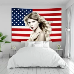 American Pop Sänger Taylor Tapestry Swifts gedréckt Schlofkummer Sall Dekoratioun Banner Mauer hänkt Sofa Mauer