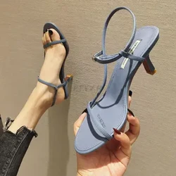 Izimbadada Zabesifazane Ezisexy Izicathulo Zasehlobo I-Gladiator Clip Uzwane Izithende Eziphakeme Ibhande Lebhande Lebhande Amaphampu ama-Squre Toe Ladies Party Fashion Stiletto