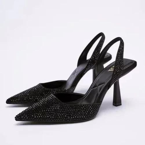 Sandales d'été pour femmes, nouvelles sandales de printemps élégantes à talons hauts, bout pointu, talons hauts, chaussures à la mode pour femmes