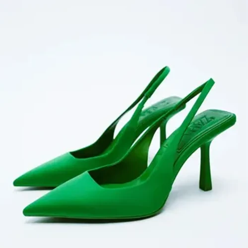 Sandales à talons hauts et bout pointu pour femmes, nouveau Style de printemps, chaussures vertes à talons hauts, semelle extérieure en caoutchouc, ajustement confortable