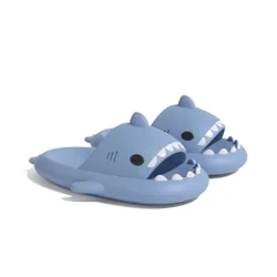 Sliperi Siarc Ffasiwn Ar gyfer Merched Dynion Traeth Awyr Agored Sleidiau Ystafell Ymolchi Trwchus gwrthlithro Sandalau Trwchus Cwpl Fflat Esgidiau Siarc Flip Flops