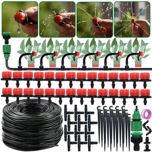 KESLA Trädgårdsdroppbevattning Automatiskt bevattningssystem Kit 1/4'' Munstycken för Bonsai kruka Plant Gräsmatta Blomma Grönsaksväxthus