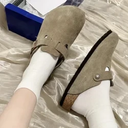 Giày Nữ Birken Bít Mũi Dép Bò Da Lộn Da Guốc Xăng Đan Nữ Thời Trang Retro Vườn Con La Làm Tắc Trượt 2023 Mới