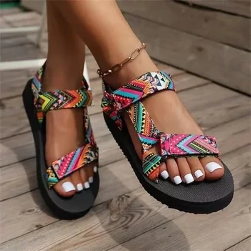 2023 Sommar Platta Damskor Hampa Rep Set Fot Strandsandaler Utomhus All-match Casual Tofflor Stor storlek Dam Sandaler