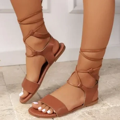 Pambabaeng Cross Strap Sandals 2024 Summer New Fashion Flat Open Toe Sandals para sa Babae Gladiator Beach Flip Flops Zapatos Mujer