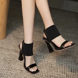 Moda Tacchi Alti Punta Quadrata Sandali Open Toe Sexy Tacchi Sottili Scarpe Da Festa Scarpe Da Sera Delle Donne Rom 2022 Sandali delle nuove donne di estate