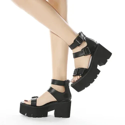 ʻO nā kāmaʻa wahine ʻano 2023 Block Heels Wahine Kamaa Hāmama ka wāwae hiʻohiʻona nani nā kaikamahine Chunky High Beige Peep Summer Hōʻoluʻolu hou Scandals Rom