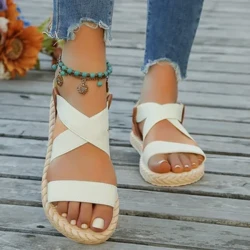 Moteriškos mados tendencijos elastingi neslystantys, atsparūs dėvėjimuisi minkštapadžiai plokščiapadžiai sandalai