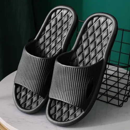 Myke hjemmetøfler Par Sommer Innendørs Sklissikre badetøfler Sandaler Hotell Ensfarget Herre Dame Flip Flops Flate sko