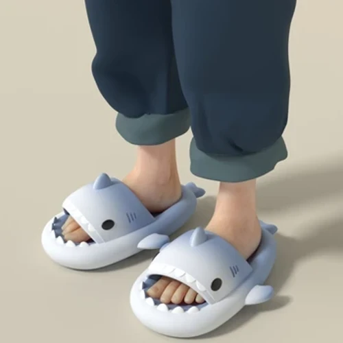 Sommerhaitøfler EVA-sandaler for kvinner Utendørs strandsklier for voksne Barn Regnbue tegnefilm Flip Flops Gutter Jenter Fritidssko