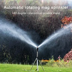 360 Rotary Irrigation Sprinkler Ulu Fa'atasi ma Tripod Telescopic Lagolago Automatic Rotating Sprayer Fa'ato'aga Fa'asusu Fa'asu'u Ulu.