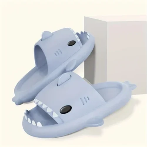 Nye sommerhaj tøfler Kvinder Slides Mænd Badeværelse Flip Flops Hjem Anti-skrid flade sko Udendørs børns sjove sandaler