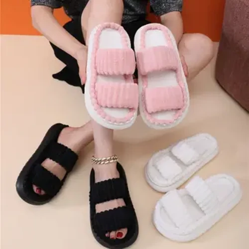 Iziliphu zikakotini ezithambile zabesifazane Abesilisa Izimbadada zasebusika ezifudumele eziyisicaba zomshado Flip Flops Ladies House Indoor Home Izicathulo ezingashibiliki