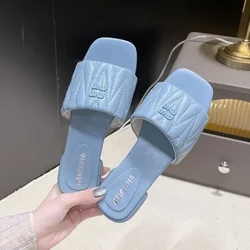 Mùa Hè Dép Nữ Thời Trang Váy Xếp Ly Giày Sandal Đế Bằng Ngoài Trời Giải Trí Đi Biển Dép Tất Cả Trận Đấu Thoải Mái Xăng Đan