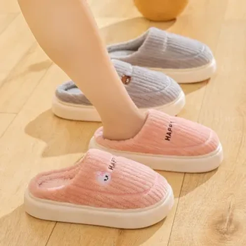 Dép bông mới dành cho nữ Dép đi trong nhà lông thú trong nhà mùa đông có đế dày và chống trượt phong cách mùa đông để sử dụng tại nhà (MTX2314)