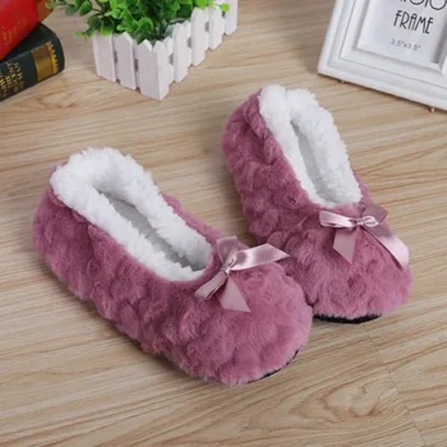 Musim Dingin Hangat Sandal Wanita Rumah Mewah Lembut Fluffy Lucu Lucu Rumah Dalam Ruangan Wanita Non Slip Sepatu Lantai Wanita Jantung Cinta Grip