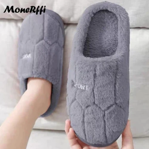 Pantoufles chaudes en fourrure pour hommes et femmes, chaussures d'hiver pour Couples, pantoufles souples antidérapantes, diapositives plates confortables, chaussures d'intérieur pour chambre à coucher