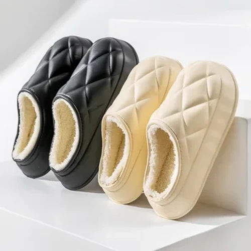 Coppia Pantofole In Pelliccia Invernali Per La Casa Calde Impermeabili Scivoli In Peluche Per La Casa Scarpe Da Donna Con Suola Spessa Per Interni Scarpe Solide Antiscivolo