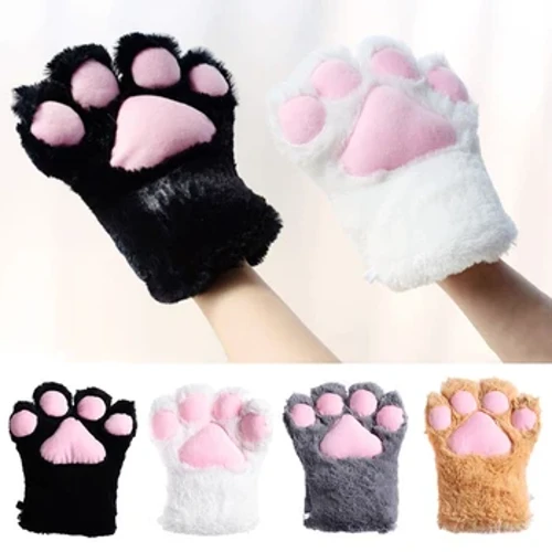 1st tecknade vantar Björnar Plysch Cosplay Barn Tjock Tjock Lolita Cat Paw Handskar Djur Anime