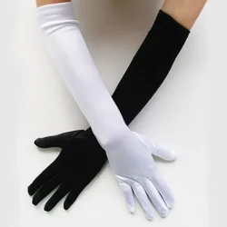 Keʻokeʻo ʻeleʻele lōʻihi nā mīkina lima ʻo Halloween Cosplay Costumes Accessory Polyester 52CM Demon Ghost Death Devil Cos Handwear Unisex Gves
