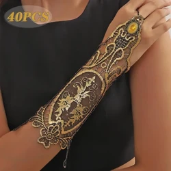Menig Addurniadol Lace Parti 40PCS Addurno Gwisg Merched gyda Breichled Menig Aur Emwaith Newydd Lace Atmosffer Retro