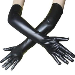 1 pare, larru sintetiko sexy, latexezko eskularru luze distiratsuak, punk eskularruak, Hip-pop jazz jantziak, eskularruak, jantziak, Cosplay mozorroen osagarriak