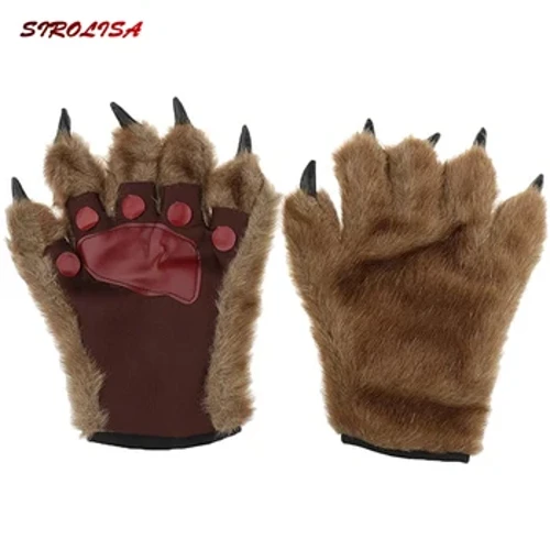 Aýy möjek möjek tüýli eller Haýwan penjek ellikleri Werewolf möjek aýy monster kosplay esbaplary 3D ellik el eli 3D ellik