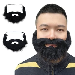 éadaí féasóg dubh greannmhar éadaí cosplay páirtí féasóg Oíche Shamhna, mustache féasóg dubh do mhná fir Oíche Shamhna gléasadh suas