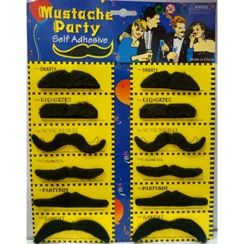 Çagalar Ulular Maskarad partiýasy Gyzykly geýim Halloween kosplay ýasama sakgal fotobooth reklamalary 12PCS gülkünç ýasama murt stikeri