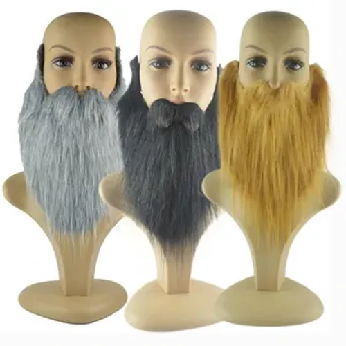 1 PC DIY แฟนซีชุดปลอมเครายาวปุยเคราคอสเพลย์เครื่องแต่งกาย Props Santa Claus เคราคิ้วหนวด Christmas PARTY Suppl