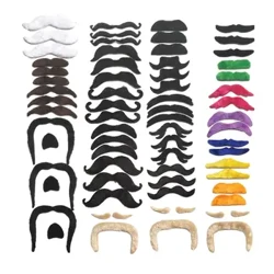 66 Píosaí Mustaches Bréige 24 Dearaí Feasóg Pháirtí Éadaí le haghaidh Decor Carnabhail Ról Imirt Grianghrafadóireacht Props Masquerade Ball