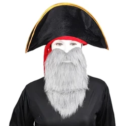 Barf Ffug Gwisgoedd Barf Hen Ddyn Mwstas Gwisgoedd Calan Gaeaf Doniol Barf Gwallt Wyneb Ategolion ar gyfer Parti Cosplay