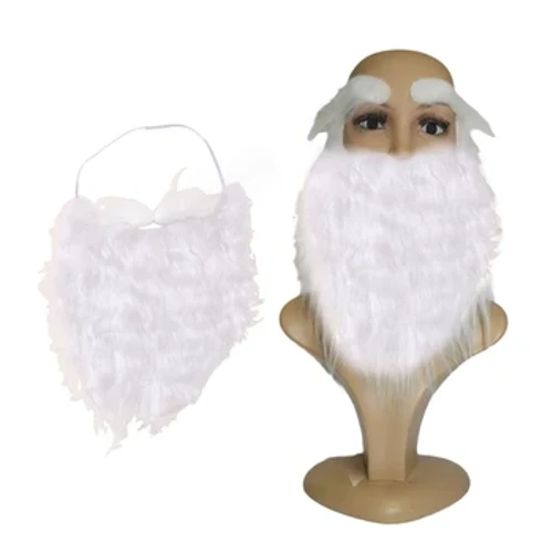 Chrëschtdag Santa Clause Baart Kostüm Witzeg Santa Baart White Baart fir Erwuessener