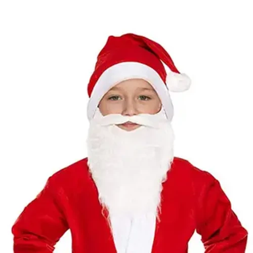 Santa Claus Beard Curly Fluffy Teuga Matutua/Taiti Fa'afiafiaga Kirisimasi Santa Fake Pa'epa'e U'u Mousumu mo Pati