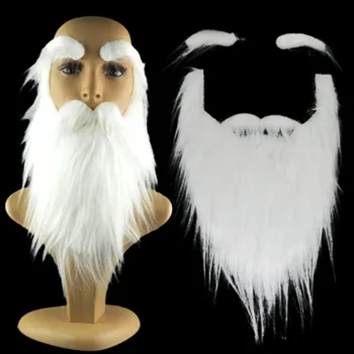 Sherehe ya Likizo Nyusi Nyeupe Ndevu za Uongo Vifaa vya Utendaji vya Santa Claus