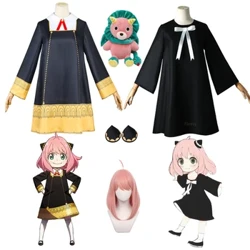 Halloween Gián Điệp X Họ Anya Forger Trang Phục Hóa Trang Anime Cosplay Bộ Tóc Giả Người Lớn Quần Áo Bao Gồm Tất Quỷ Sừng Mũ Trùm Đầu