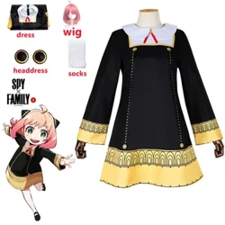 Anime SPY OILASI Anya Forger Cosplay Kostyum Kichkintoy Bolalar Anya Cospla Kawaii qora libosi partiya kiyimlari Peru Halloween ayollar qiz