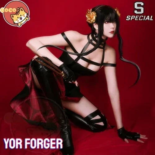 CoCos-S Anime Spy X Họ Cosplay Yor Forger Trang Phục Hóa Trang spyxfamily Cos Yor Forger Cái Gai Bộ Trang Phục Công Chúa Với Cosplay Bộ Tóc Giả