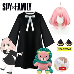 Anya Forger Cosplay Váy Anime Gián Điệp X Họ Giả Anya Cosplay Bộ Tóc Giả Màu Đen Tất Búp Bê Trang Phục Halloween Cho Bé Gái phụ Nữ