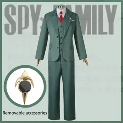 Anime Spy család Loid Forger Cosplay egyenruha férfi öltöny és nyakkendő fehér ing
