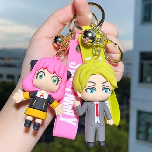 Anime Spy X Family Keychain PVC Cartoon Key Chain Loid Forger Anya Forger Yor Forger Akcijske figure Obesek za ključe Torba Obesek Darila