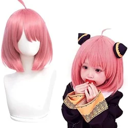 Spy X Family Anya Forger Cosplay Peru Kalta Pushti Gradient Ombre Peru Issiqlikka chidamli sintetik sochlar Hallowen partiyasi pariklari