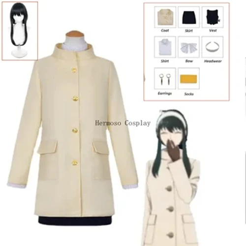 Nei Anime Filmer SPY × FAMILIE CODE: White Yor Forger Loid Twilight Cosplay Kostüm Perück Uniform Fra Meedercher Chrëschtdag Kleeder