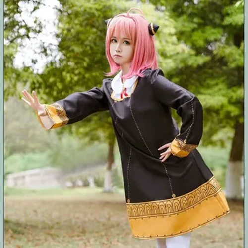 Anime SPY X AİLE Anya Forger Cosplay Kostüm Sevimli Kız Elbise Üniforma Noel Doğum Günü Karnaval Parti Rol Oynamak Kıyafet Hediyeler