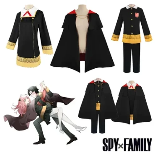 Spy X Family Anya Forger Cosplay Anime Damian Desmond Cosplay jelmez Fekete Imperial Scholar iskolai egyenruha Halloween ruhák