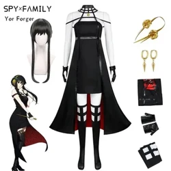 Yor Forger Cosplay kostume Anime Spy X Family Cosplay paryk kjole jakkesæt Sort Rød Uniform Nederdel Halloween Kvinder Tøj Kostumer