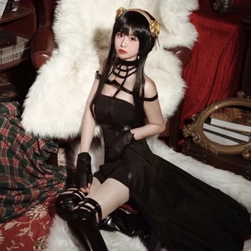 Kız Moda Elbiseler Oyunu SPY×FAMILY Yor Forger Noel Cadılar Bayramı Hediyesi Masquerade Japonya Sıcak Anime Cosplay Kostüm Tam Set