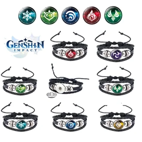 Game Genshin Impact Cosplay eskumuturreko txapa Anime osagarria Jainkoaren begia elementu argitsua eskumuturreko jostailu irudiak lagunentzako opariak