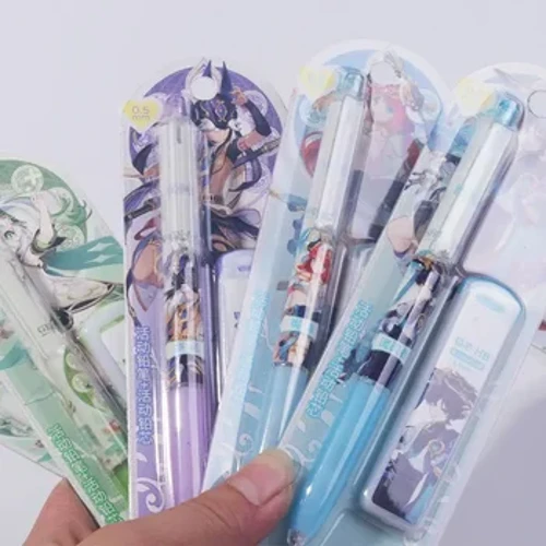 Genshin impacto scaramouche nahida 0.5mm bonito imprensa automática lápis mecânico escola material de escritório presente do estudante com recarga